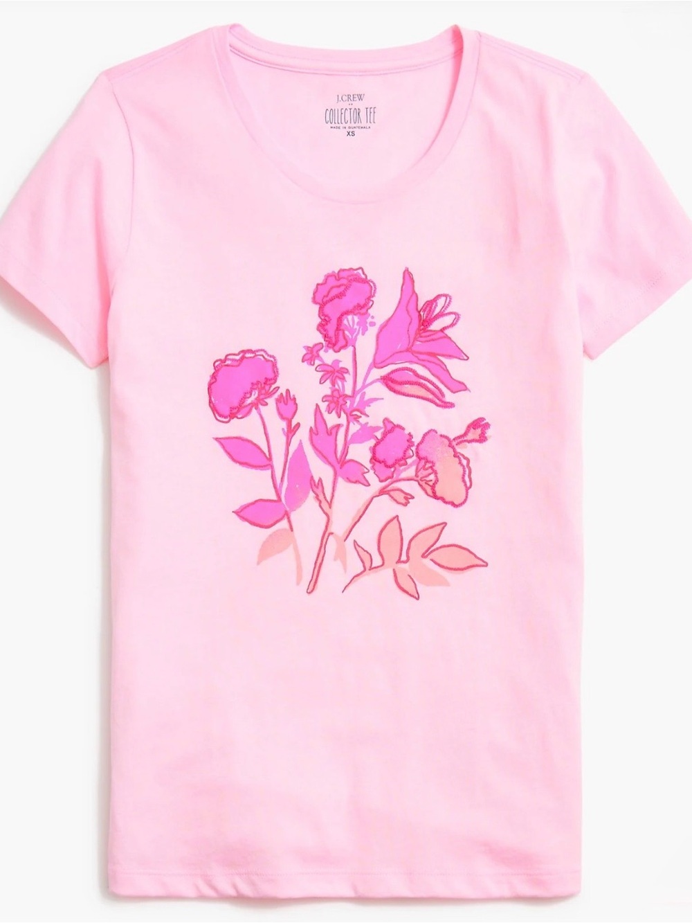 J. Crew Light Pink Floral Short Sleeve Tee
